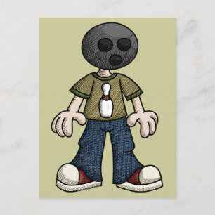Bowling Ball Head Postcard