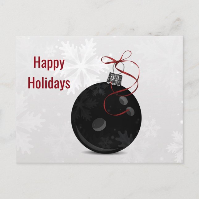 bowling ball Holiday greeting Postcard (Front)