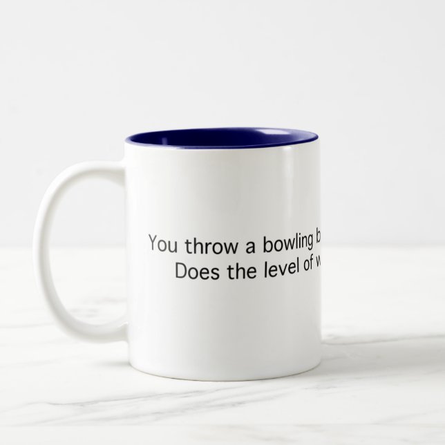 Bowling Ball: Into a Lake Two-Tone Coffee Mug (Left)