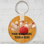 Bowling Ball Keychain Personalise YOUR NAME ID Tag<br><div class="desc">Bowling Strike Keychain Personalise With YOUR NAME or leave it blank.</div>