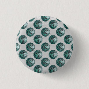 Bowling Ball Leopard Teal 3 Cm Round Badge