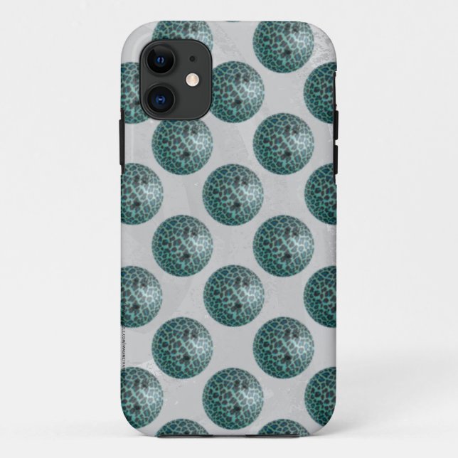 Bowling Ball Leopard Teal Case-Mate iPhone Case (Back)