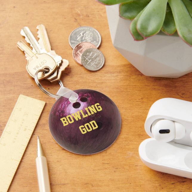 Bowling Ball Look Personalised Keychain (Desk)