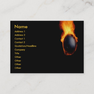 Bowling Ball On Fire Business Card
