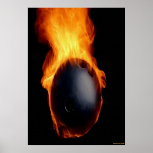 Bowling Ball On Fire Print (Front)