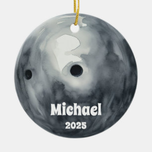 Bowling Ball Ornament, Ornament, Kids Sports Ceramic Ornament