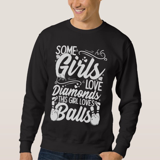 Bowling Ball Pin Bowler Strike Bowling Fanatic Bow Sweatshirt (Front)