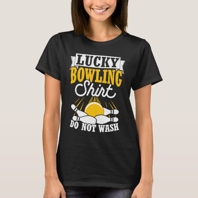 Bowling Ball Pin Bowler Strike Bowling Fanatic Bow T-Shirt (Front)