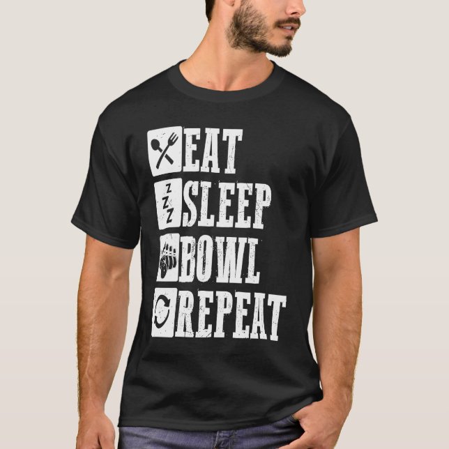 Bowling Ball Pin Bowler Strike Bowling Team Bowlin T-Shirt (Front)