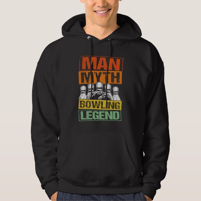 Bowling Ball Pin Bowler Strike Team Bowling Alley  Hoodie (Front)