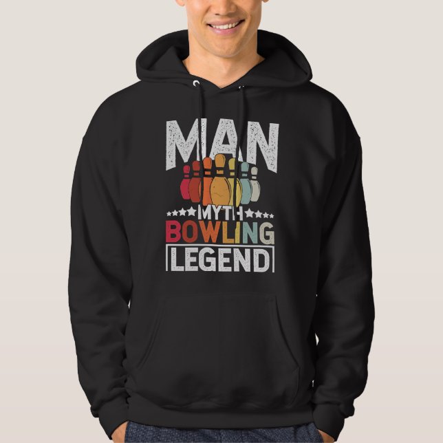 Bowling Ball Pin Bowler Strike Team Bowling Alley  Hoodie (Front)