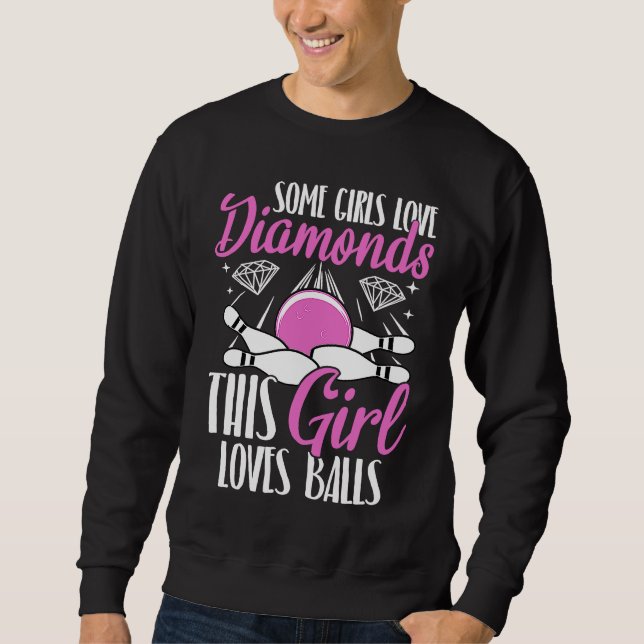 Bowling Ball Pin Bowler Strike Team Bowling Alley  Sweatshirt (Front)