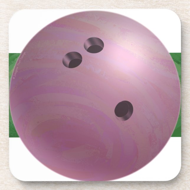Bowling Ball Pink Coaster (Front)