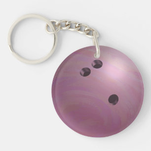 Bowling Ball Pink Key Ring