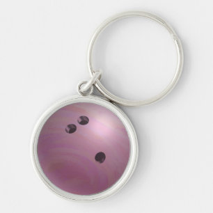 Bowling Ball Pink Key Ring