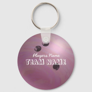 Bowling Ball Pink Key Ring