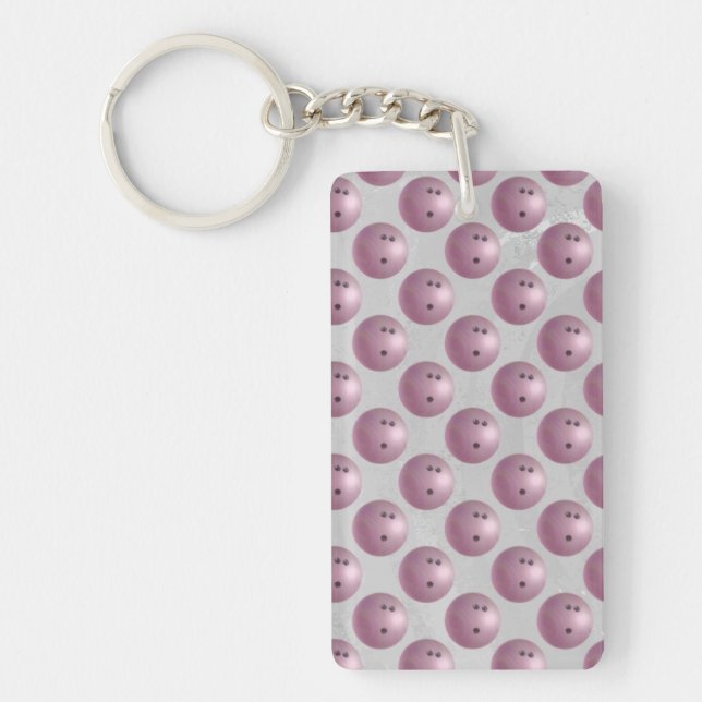 Bowling Ball Pink Key Ring (Front)