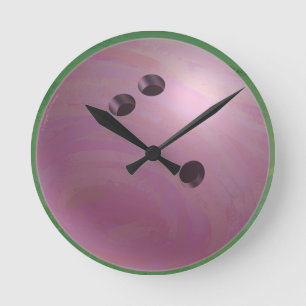 Bowling Ball Pink Round Clock