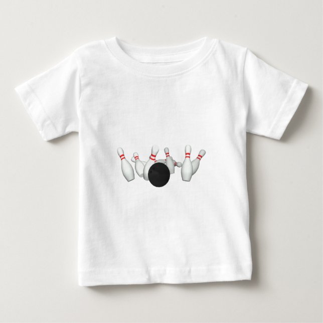 Bowling Ball & Pins: 3D Model: Baby T-Shirt (Front)