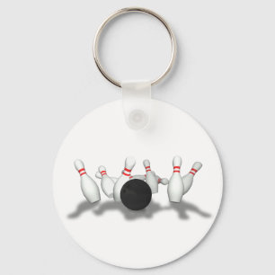 Bowling Ball & Pins: 3D Model: Key Ring