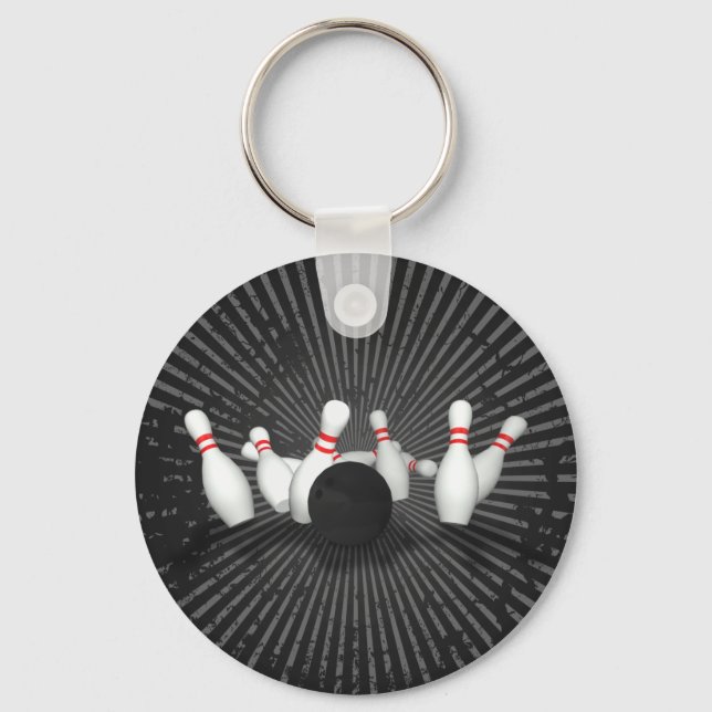 Bowling Ball & Pins: 3D Model: Keychain (Front)