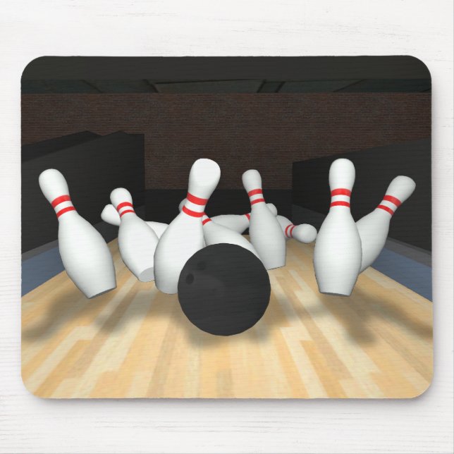 Bowling Ball & Pins: 3D Model: Mouse Pad (Front)