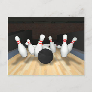 Bowling Ball & Pins: 3D Model: Postcard