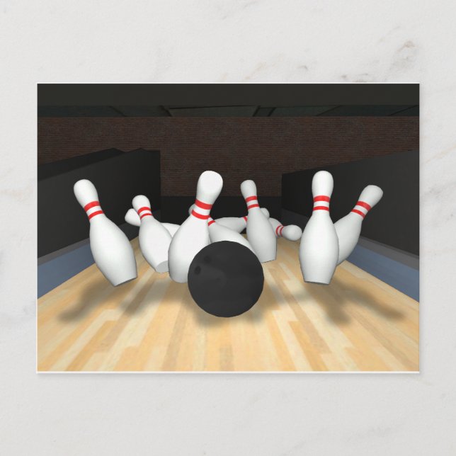Bowling Ball & Pins: 3D Model: Postcard (Front)