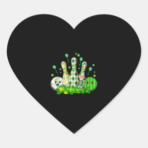 Bowling Ball Shamrock Leprechaun St Patricks Day Heart Sticker