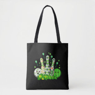 Bowling Ball Shamrock Leprechaun St Patricks Day Tote Bag
