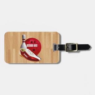 Bowling Ball Shoe And Pin With Your Custom Name Luggage Tag