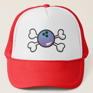 bowling ball Skull and Crossbones Trucker Hat
