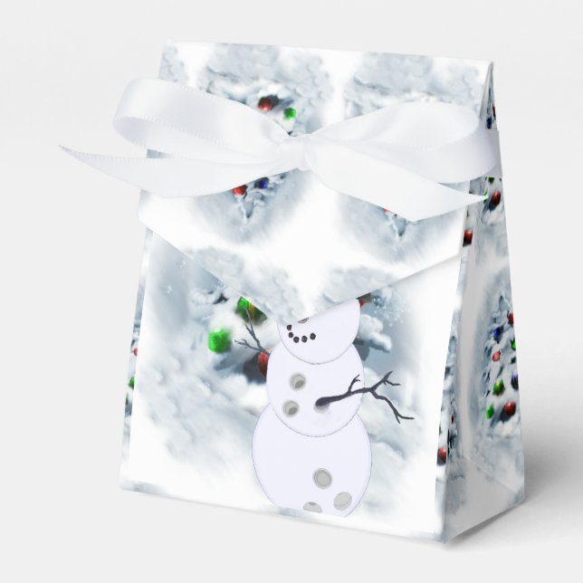 Bowling Ball Snowman Christmas Favour Box (Front Side)