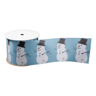 Bowling Ball Snowman Christmas Satin Ribbon