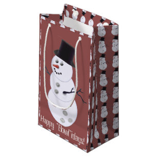 Bowling Ball Snowman Christmas Small Gift Bag