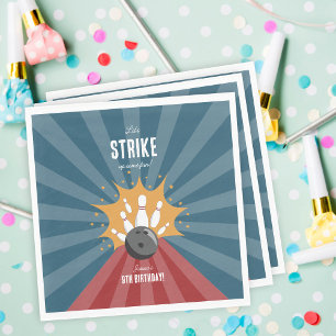 Bowling Ball Strike Up Some Fun Kids Birthday  Napkin