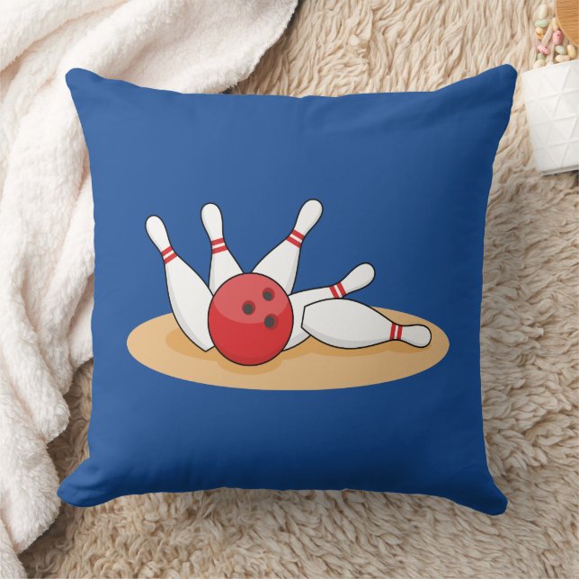 Bowling Ball Striking Skittles Cushion (Blanket)