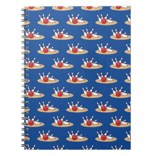 Bowling Ball Striking Skittles Pattern Notebook