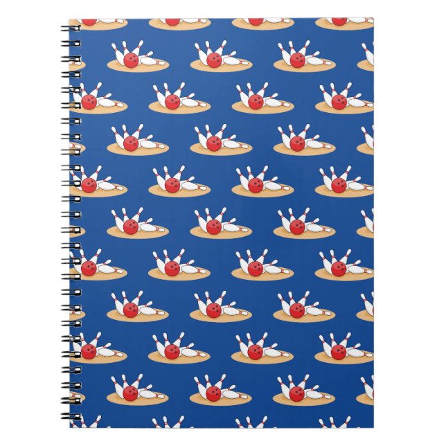 Bowling Ball Striking Skittles Pattern Notebook (Front)