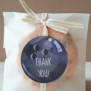 Bowling Ball Thank You Classic Round Sticker