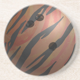 Bowling Ball Tiger Orange Coaster