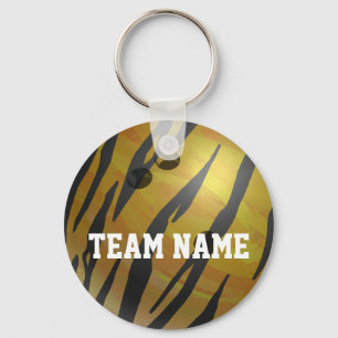 Bowling Ball Tiger Yellow Key Ring