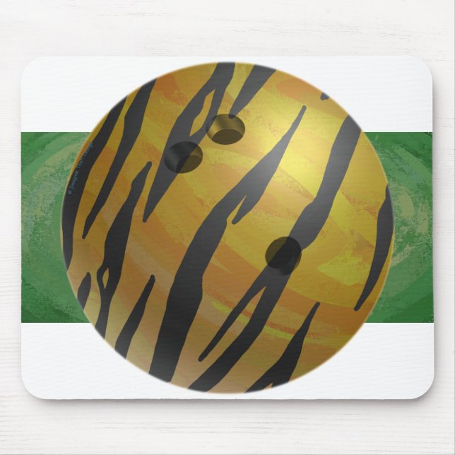 Bowling Ball Tiger Yellow Mouse Pad (Front)