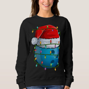 Bowling Ball Xmas Lighting Santa Hat Bowling Ball  Sweatshirt