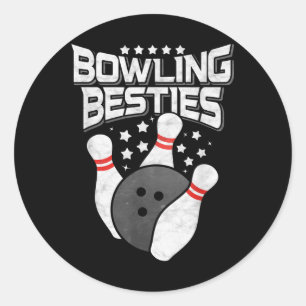 Bowling Besties  Classic Round Sticker