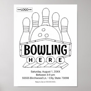 Bowling Birthday Bowling Art Colouring Art Activit Poster