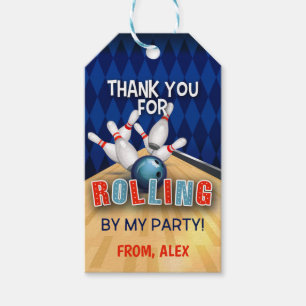 Bowling Birthday Favour Tag - Rolling By