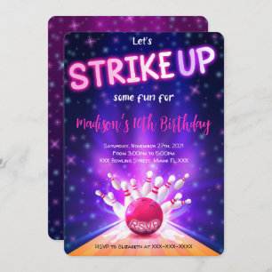 Bowling Birthday Invitation