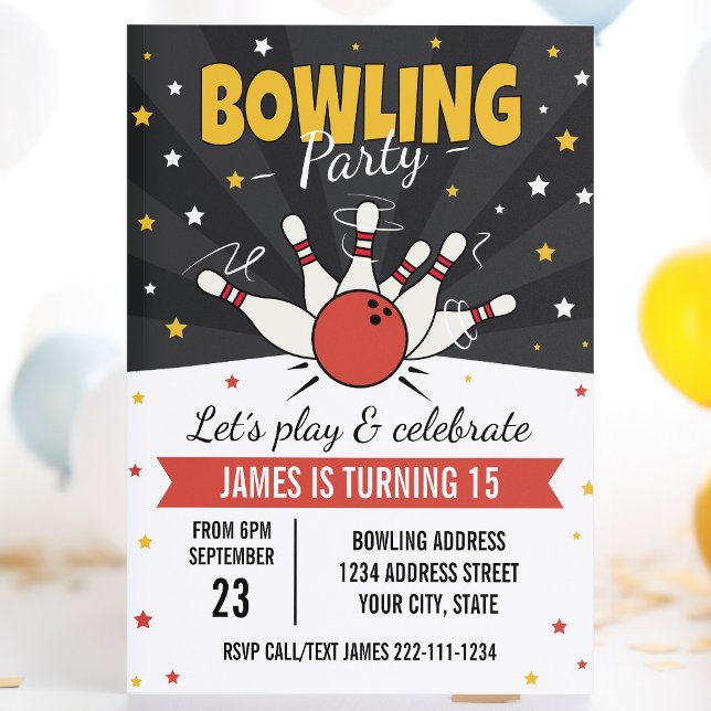 Bowling birthday invitation (Creator Uploaded)