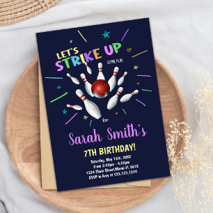 Bowling Birthday Invitation